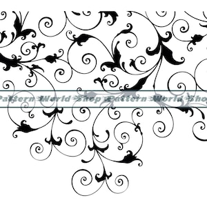 Floral #57, Decorativo, Enredadera, Adorno, Remolinos, Hojas, Clipart, Archivos para Cricut, Archivos de corte para Silhouette, SVG, PNG, DXF, Eps, Vector