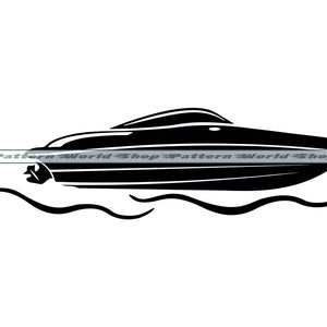 Speed Boat #2 SVG, Motor Boat SVG, Yacht Svg, Speed Boat Clipart, Speed Boat Files For Cricut, Cut Files For Silhouette, Dxf,Png,Eps,Vector