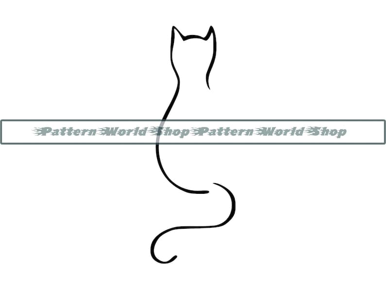 Katzen Umriss SVG Katzen Tattoo SVG Katzen Umriss Clipart | Etsy Schweiz