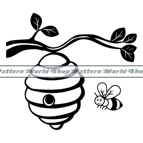 Beehive SVG, Bee SVG, Honey Svg, Beehive Clipart, Beehive Files For Cricut, Beehive Cut Files For Silhouette, Beehive Dxf, Png, Eps, Vector