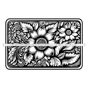 Tooled Leather Pattern Floral #240 SVG, Western Pattern, Tooling Leather, Baroque Flourish, Carving, Files For Cricut, Cut Files, Dxf, PNG