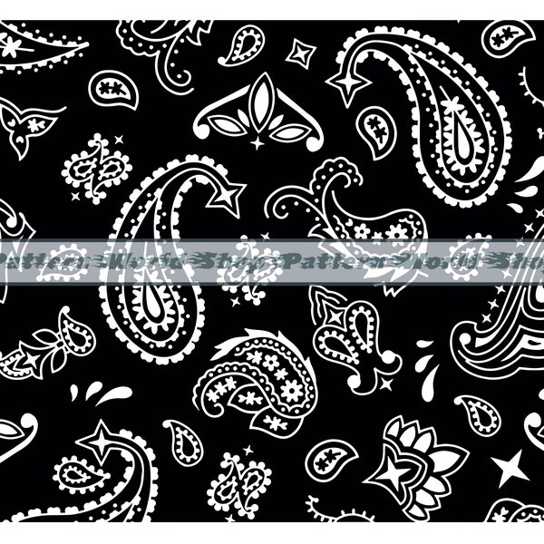 Bandana Pattern SVG, Paisley Pattern SVG, Seamless Bandana Pattern, Clipart, Files For Cricut, Cut Files, PNG, Pdf, Jpg, Tumbler Sublimation