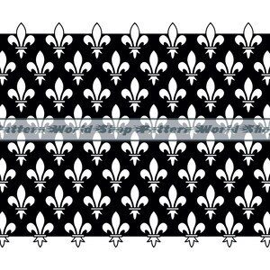 Fleur De Lis Pattern SVG, Floral Lily Pattern, Seamless Pattern, Skinny Tumbler, Files For Cricut, Cut Files For Silhouette, SVG, PNG, Dxf