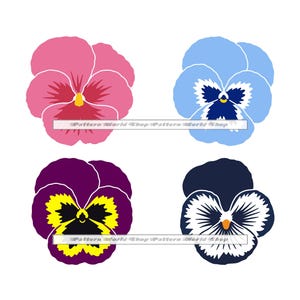 Pansies Flower SVG PNG Bundle, Pansy Flower SVG, Pansy Clipart, Pliki dla Cricut, Plik do cięcia sylwetki, Dxf, Wektor, Pobieranie cyfrowe