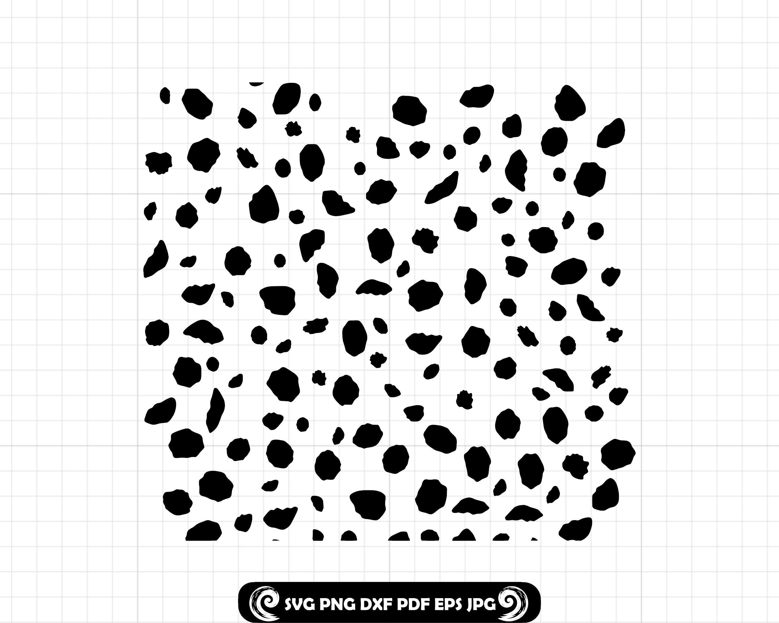 ダルメシアン柄SVG PNG DXF、牛柄シームレス背景、動物の毛皮の斑点