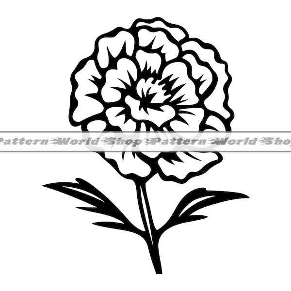 Marigold #2 SVG, Marigold Flower SVG, Flower Svg, Marigold Clipart, Marigold Files For Cricut, Marigold Cut Files For Silhouette,Dxf,Png,Eps