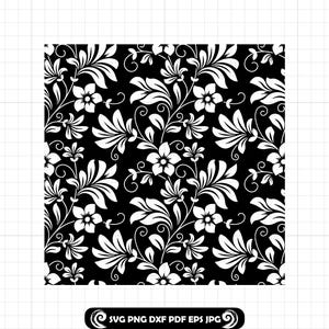 Tooled Leather SVG PNG DXF, Western Floral Scroll Swirl Seamless Pattern, Peekaboo Tumbler Wrap, Cut File Cricut Silhouette