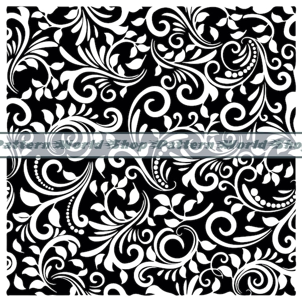 Tooled Leather #123 SVG, Western Tooled Leather, Floral Pattern, Seamless Pattern, Swirls, Swoosh, Scroll, Peekaboo Tumbler, SVG,PNG, Cricut