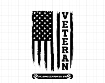 Veteran Flag SVG PNG DXF, Patriotic Military Cricut Cut File