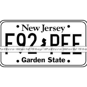 F02 License New Jersey License Plate SVG, New Jersey SVG, Car Plate SVG, New Jersey ...