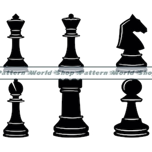 Chess piece svg set, silhouette bundle, PNG clip art, 22 Digital files By  DigitalPrintableMe