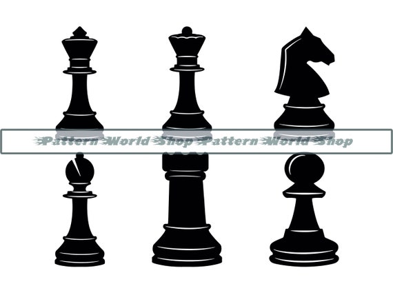 Chess Pieces Svg. Vector Cut file for Cricut, Silhouette, Pdf Png Eps Dxf,  Decal, Sticker, Vinyl, Pin