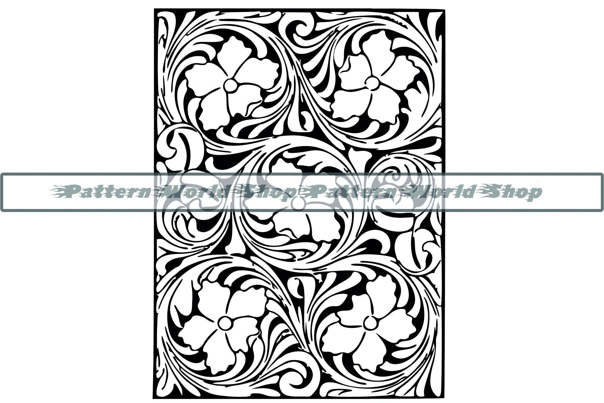 Tooled Leather #28 SVG, Western Tooled Leather, Tooling