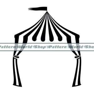 Carpa de circo n.° 2 SVG, Circo Svg, Carpa de circo Clipart, Archivos de carpa de circo para Cricut, Archivos de corte de carpa de circo para Silhouette, DXF, PNG, Eps, Vector