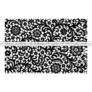 Elegantes Spitzenmuster #8 SVG | Nahtlose Blumenspitze Schnittdatei für Cricut & Laser | Vintage Deckchen Design | Hochzeitseinladung-Bordüre