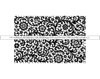 Élégant motif de dentelle #8 SVG | Fichier découpé sans couture en dentelle florale pour Cricut et laser | Conception de napperon vintage | Bordure d'invitation de mariage