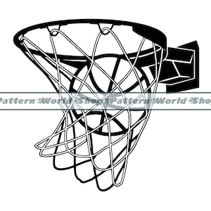 Basketball-Schuss SVG, Basketball-Netz SVG, Basketballkorb SVG, Clipart, Dateien für Cricut, Schnittdateien für Silhouette, Dxf, Png, Eps, Vektor