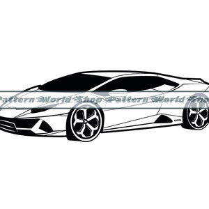 Auto sportiva n. 2 SVG, auto di lusso SVG, auto da corsa SVG, clipart auto sportiva, file per Cricut, file di taglio per silhouette, Dxf, Png, Eps, vettore
