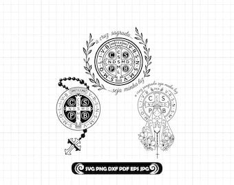 Saint Benedict Medal SVG PNG DXF: Catholic Cut File