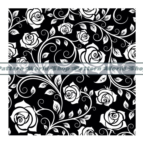 Rose Pattern Tooled Leather SVG, Tooled Leather SVG, Floral Pattern SVG, Seamless Pattern, Floral Vines, Peekaboo Tumbler, Cut,Swirls Cricut