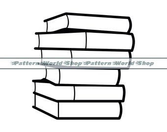 Book Stack Drawing 13 Stack of Books Svg - Etsy