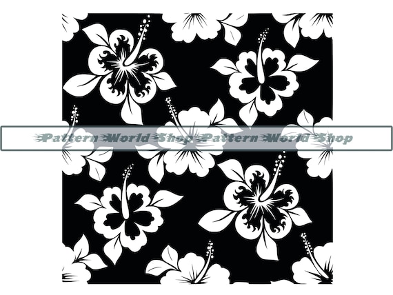 Hibiscus Pattern Tooled Leather #3 SVG, Tooled Leather SVG, Floral Pattern SVG, Seamless Pattern, Floral Vines, Peekaboo Tumbler, Cut,Cricut