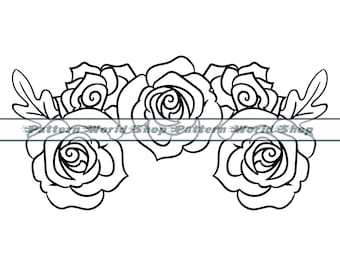 Rose Blume SVG, Blumendekoration SVG, Rose svg, Blumen SVG, Blumenstrauß svg, Rose Floral svg, Cricut Cut Files, Sillhouette