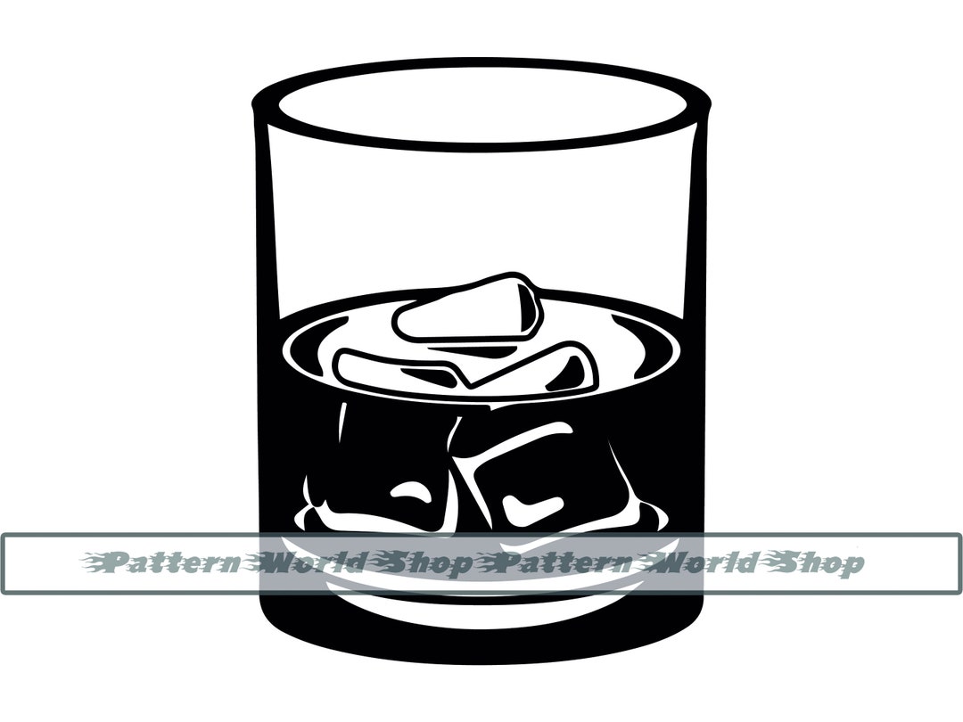 Whiskey SVG, Whiskey Glass SVG, Alcohol With Ice Cubes SVG, Whiskey