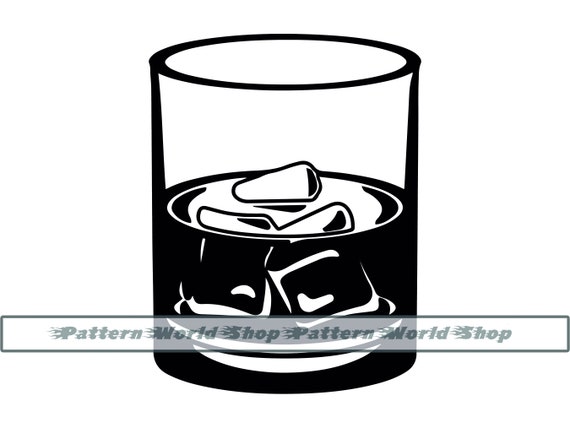 Whiskey SVG Whiskey Glass SVG Alcohol With Ice Cubes SVG - Etsy