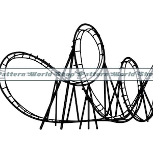 Roller Coaster #2 SVG, Roller Coaster PNG, Roller Coaster Clipart, Roller Coaster CUT Files For Silhouette, Files For Cricut, Dxf,Eps,Vector