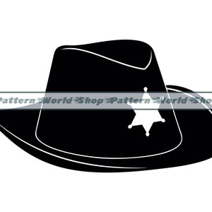 Sheriff Hat SVG, Sheriff Svg, politie Svg, Trooper Hat Svg, Sheriff Hat Clipart, bestanden voor de Cricut, gesneden bestanden voor silhouet, dxf, png, vector