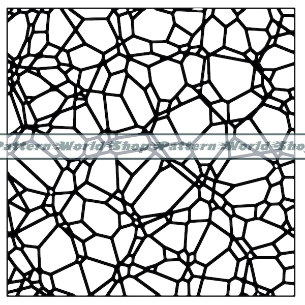 Mosaic Pattern SVG, Voronoi SVG, Stained Glass SVG, Seamless Mosaic Pattern, Abstract Mosaic, Files For Cricut, Cut Files, Silhouette, Png