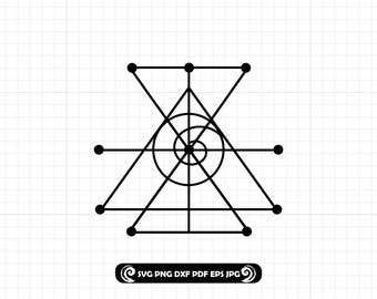 Wealth Attraction Sigil SVG PNG DXF, Sacred Geometry Cut File
