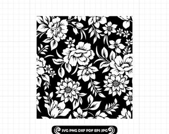 Tooled Leather #6 SVG, Seamless Pattern, Western Floral Scroll Swirl Design for Peekaboo Tumbler, Cut Files, PNG DXF, Cricut Silhouette