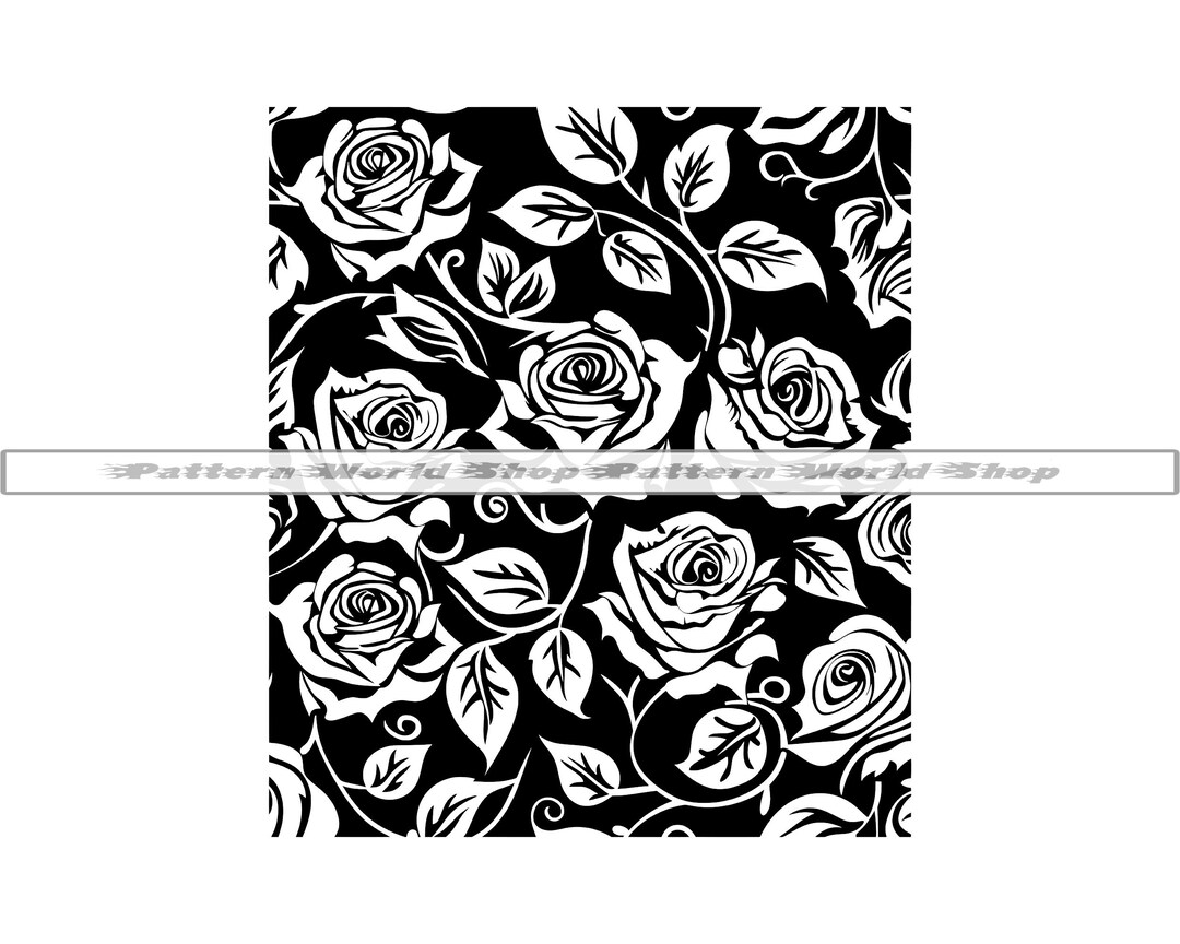 Seamless Rose Pattern #2 SVG, Roses Pattern SVG, Floral Pattern SVG ...