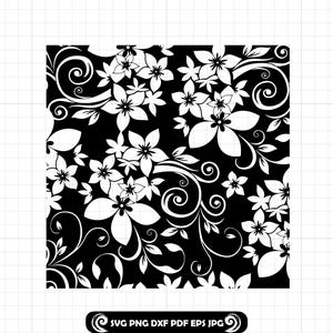 Tooled Leather #3 SVG, Seamless Pattern, Western Floral Scroll Swirl Design for Peekaboo Tumbler, Cut Files, PNG DXF, Cricut Silhouette