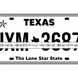 Texas License Plate SVG, Texas SVG, Car Plate SVG, Texas License Plate Clipart, arquivos para Cricut, arquivos cortados para silhueta, Dxf, Png, Eps