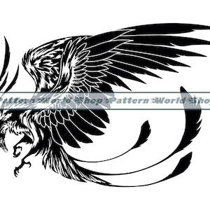 Phoenix SVG, Phoenix tatouage SVG, Clipart Phoenix, Phoenix fichiers pour Cricut, Phoenix couper des fichiers pour la silhouette, Dxf, PNG, Eps, vecteur