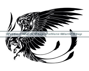 Phoenix SVG, Phoenix Tattoo SVG, Phoenix Clipart, Phoenix Files For Cricut, Phoenix Cut Files For Silhouette, Dxf, PNG, Eps, Vector