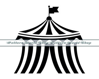 Circus Tent SVG, Circus Svg, Circus Tent Clipart, Circus Tent Files For Cricut, Circus Tent Cut Files For Silhouette, DXF, PNG, Eps, Vector