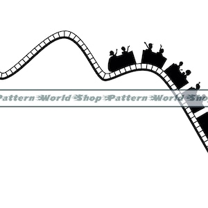 Roller Coaster SVG, Roller Coaster PNG, Roller Coaster Clipart, Roller Coaster CUT Files For Silhouette, Files For Cricut, Dxf, Eps, Vector