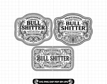 SVG de embustero profesional, SVG PNG DXF divertido del Oeste, archivo de corte de humor para adultos, diseño de hebilla de cinturón, vaquero para Cricut y láser