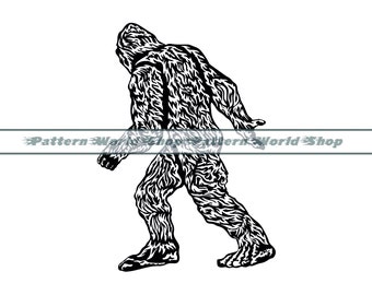 ビッグフット SVG、サスカッチ SVG、ビッグフット クリップアート、クリカット用ビッグフット ファイル、シルエット用ビッグフット カット ファイル、ビッグフット DXF、Png、Eps、ビッグフット ベクター