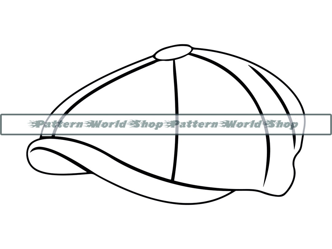 Newsboy Cap Outline SVG, Newsboy Cap SVG, Newsboy Cap Clipart, Files for Cricut, Newsboy Cap Cut