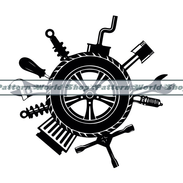 Car Mechanic SVG, Repair Tools SVG, Wrench SVG, Car Repair Svg, Clipart, Files For Cricut, Cut Files For Silhouette, Dxf,Png,Eps,Vector
