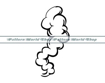 Rök #2 SVG, Steam Svg, Matlagningssvg, Rök Clipart, Rökfiler för Cricut, Rökklippfiler för Silhuett, Rök DXF, Rök PNG, Rökvektor