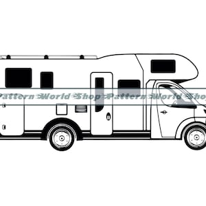 Camper Van SVG, RV SVG, Motorhome Svg, Camper Van Clipart, Camper Files For Cricut, Camper Cut Files For Silhouette, Dxf, Png, Eps, Vector