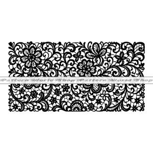 Élégant motif de dentelle #11 SVG | Fichier découpé sans couture en dentelle florale pour Cricut et laser | Conception de napperon vintage | Bordure d'invitation de mariage
