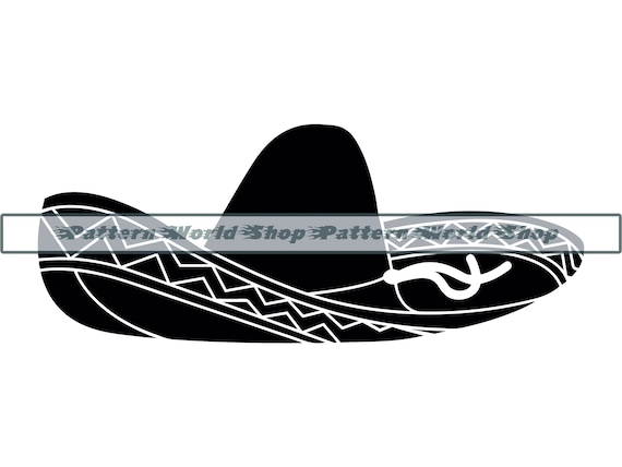 Sombrero #2 SVG, Hat Svg, Sombrero Clipart, Sombrero Files For Cricut, Sombrero Cut Files For Silhouette, DXF, PNG, Eps, Vector