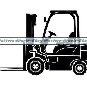 Empilhadeira #3 SVG, Armazém Svg, Clipart de empilhadeira, Arquivos de empilhadeira para Cricut, Arquivos de corte de empilhadeira para silhueta, Dxf, Png, Eps, Vetor de empilhadeira